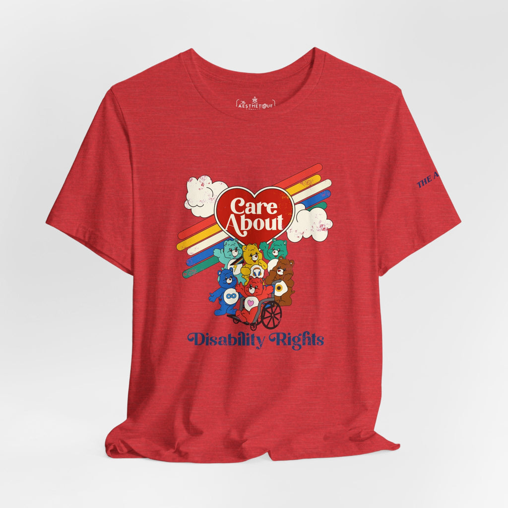 Care About Disability Rights - Retro 80s Vibe - Unisex Jersey Short Sleeve Tee