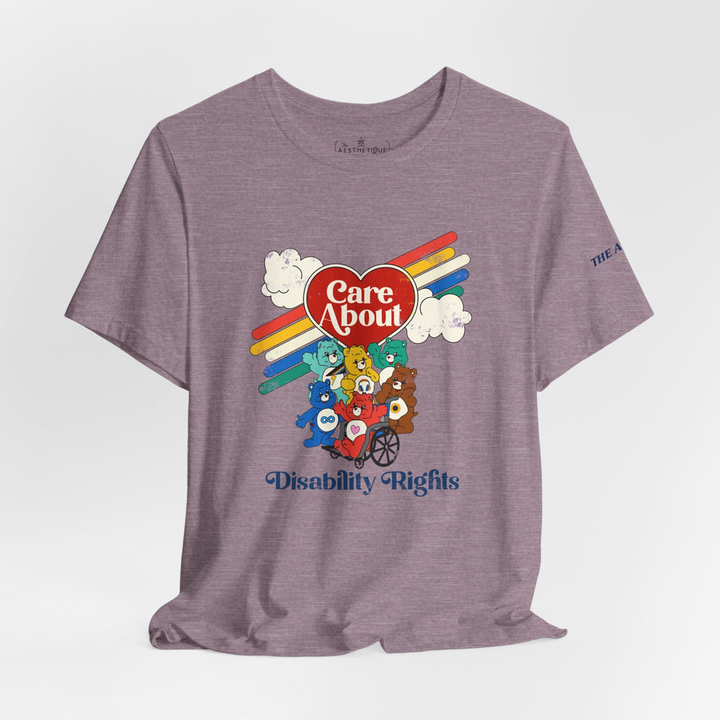 Care About Disability Rights - Retro 80s Vibe - Unisex Jersey Short Sleeve Tee