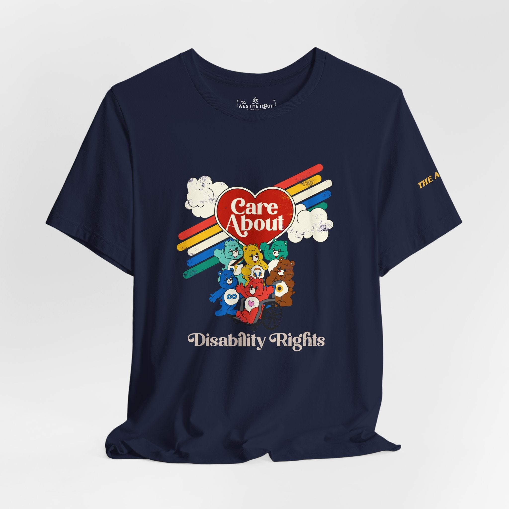 Care About Disability Rights - Retro 80s Vibe - Unisex Jersey Short Sleeve Tee