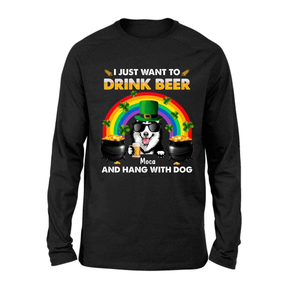 Personalized Dog Shirt/Pullover Hoodie - Up to 3 Dogs - St. Patrick's Day Gift Idea For Dog Lover - I Only Drink Beer 3 Days A Week
