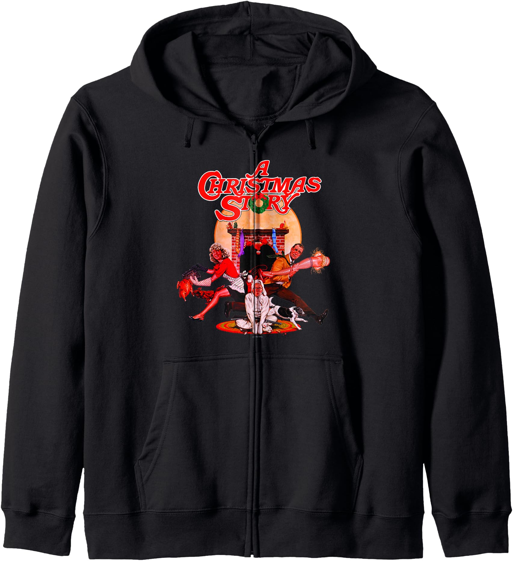 A Christmas Story Classic Movie Distressed Poster Zip Hoodie