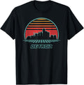 Detroit City Skyline Retro 80s Style Souvenir Gift T-Shirt