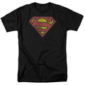 DC Comics Retro Supes Logo Distressed Mens T Shirt Black Officially Licensed