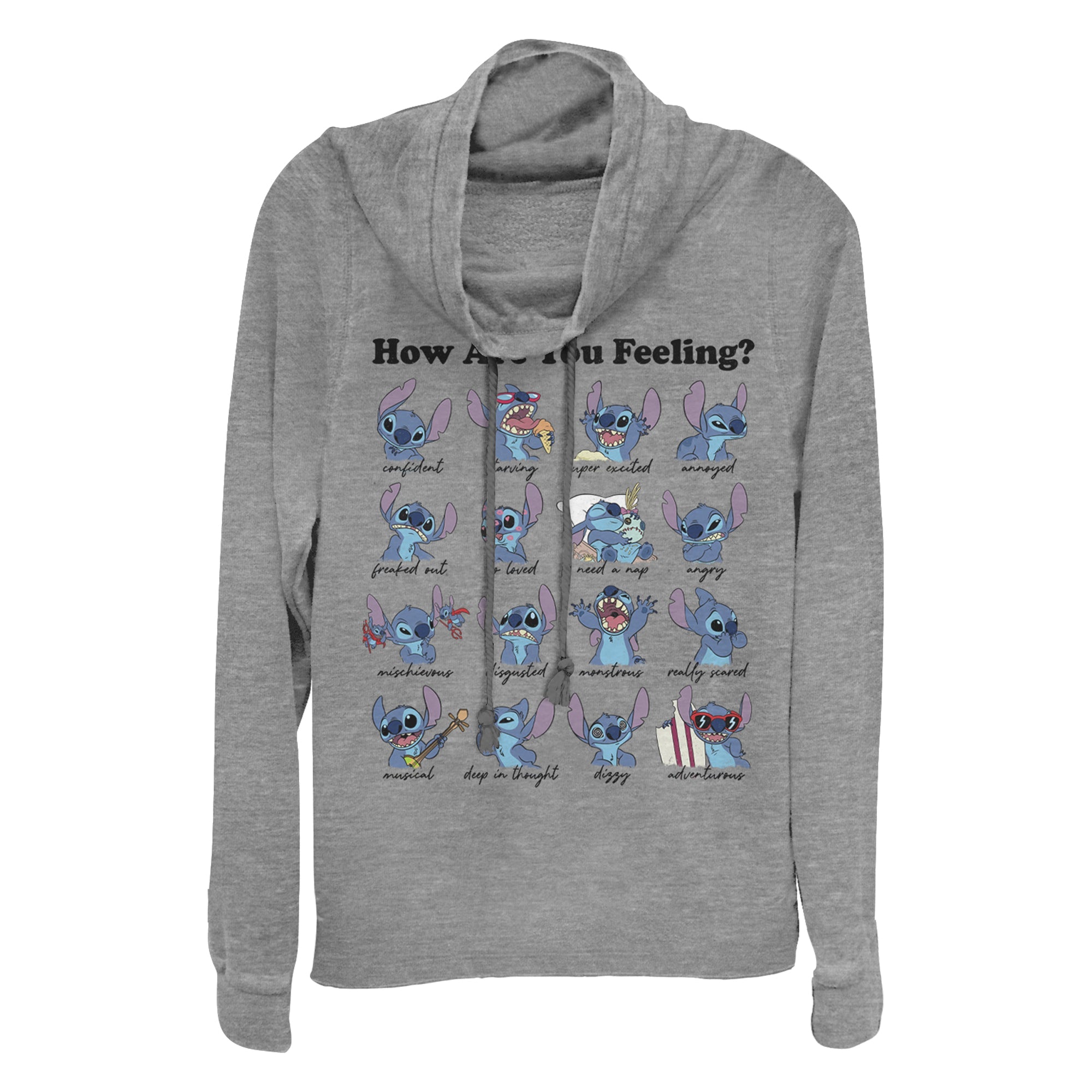 Disney Stitch Moods Juniors Cowl Neck