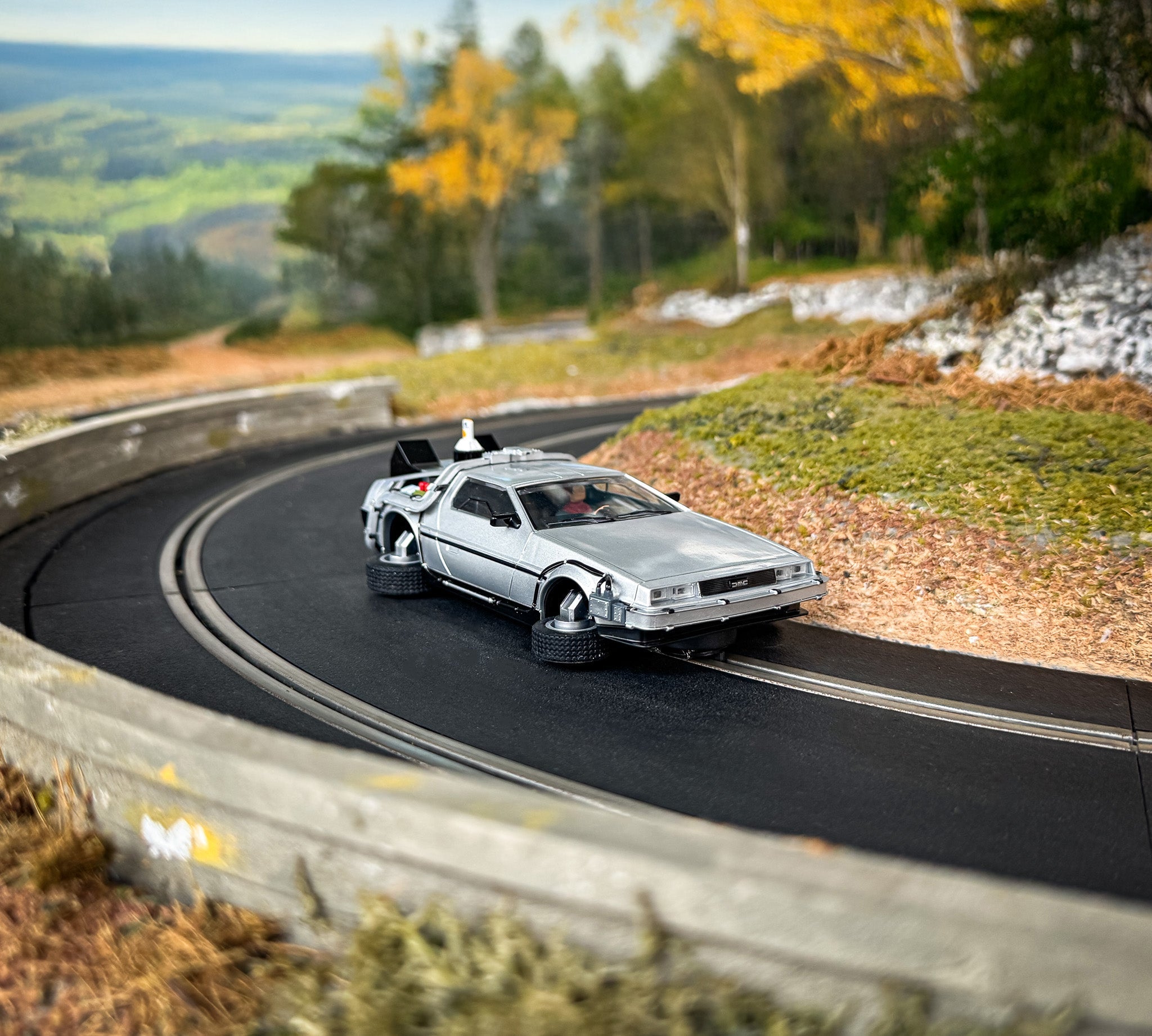 Scalextric Back to the Future Part II 1:32 scale Flying DeLorean Time Machine Slot Car