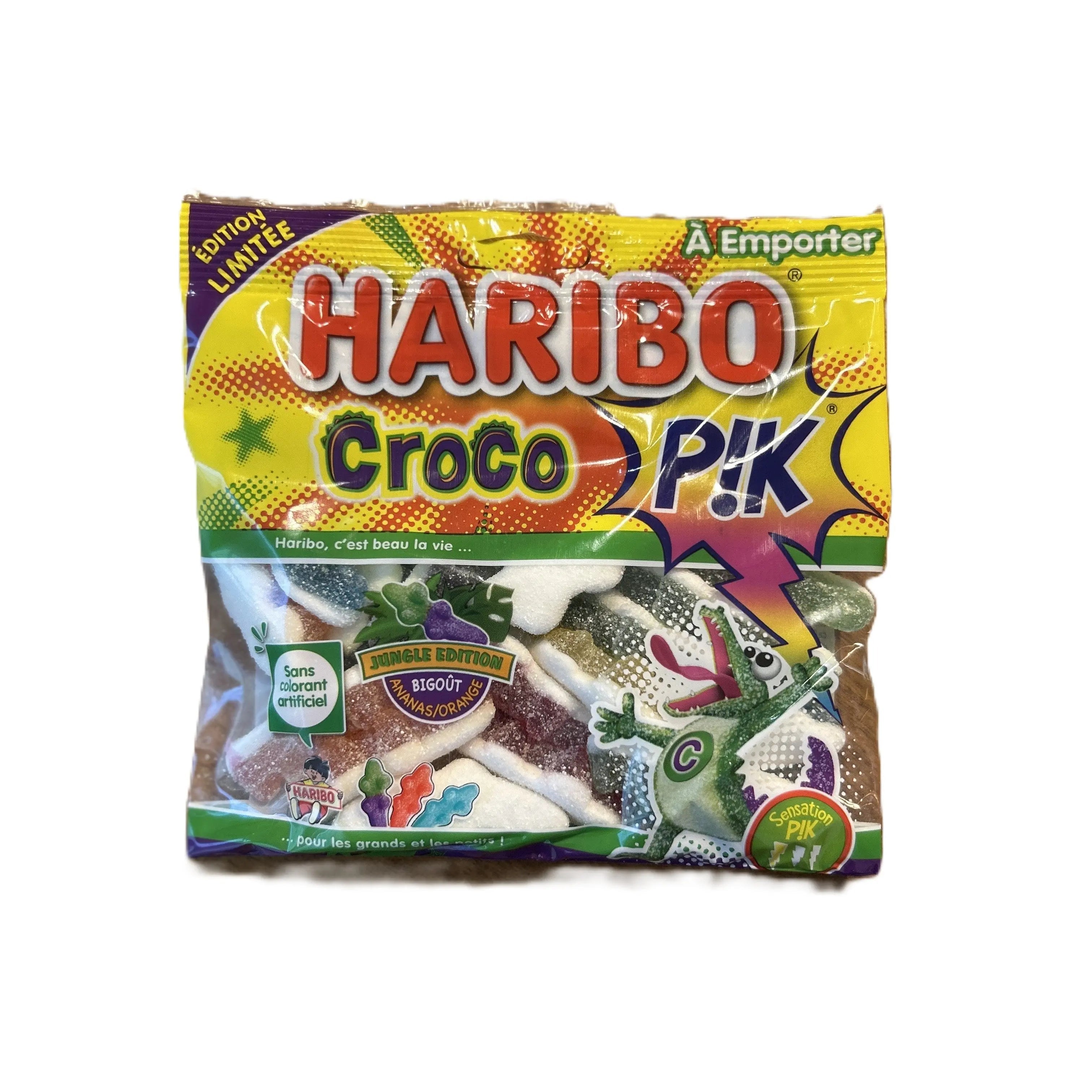 Haribo Croco Pik – Sour Gummy Crocodile Candies 120g Bag (France)