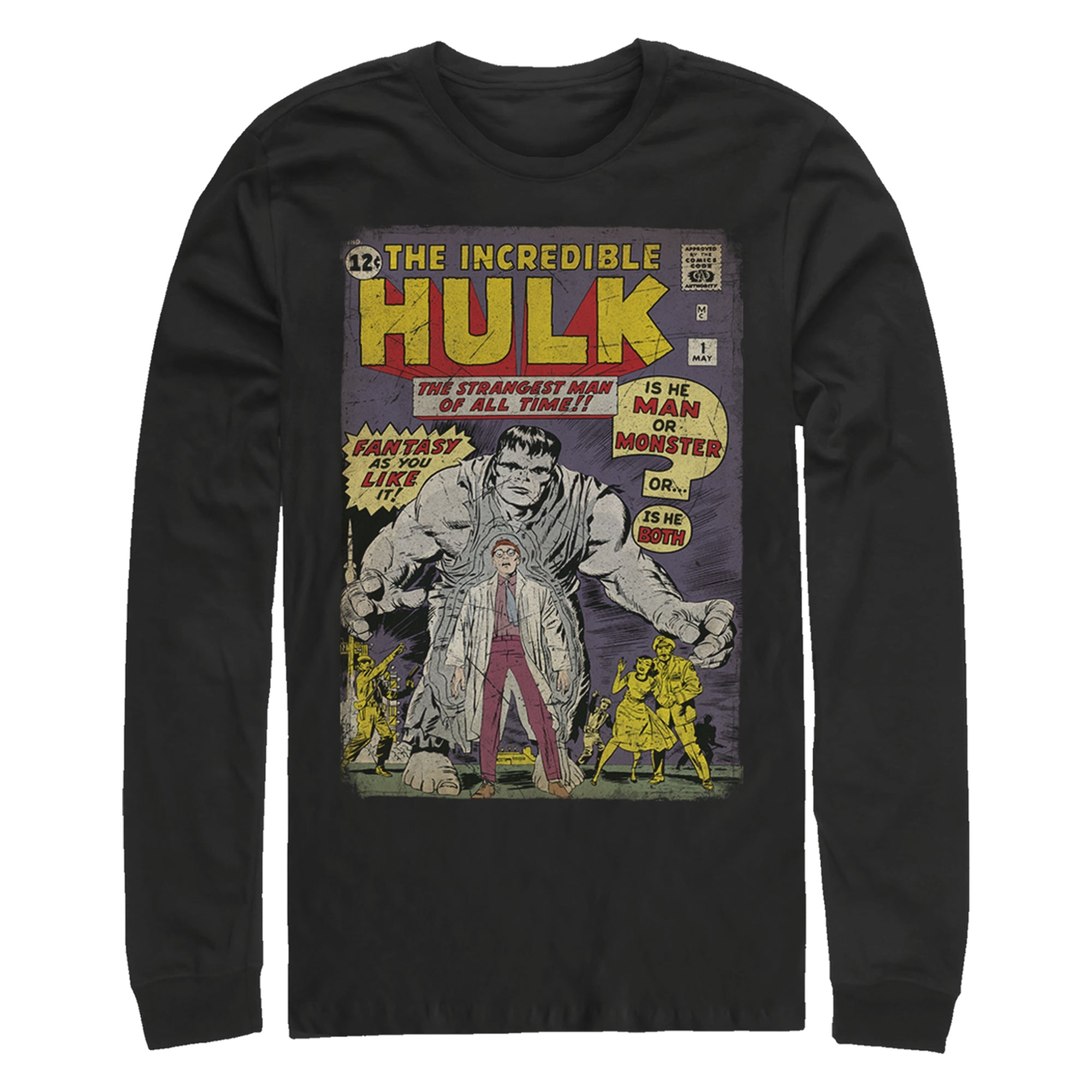 Marvel Hulk ComicCover Long Sleeve Mens T Shirt