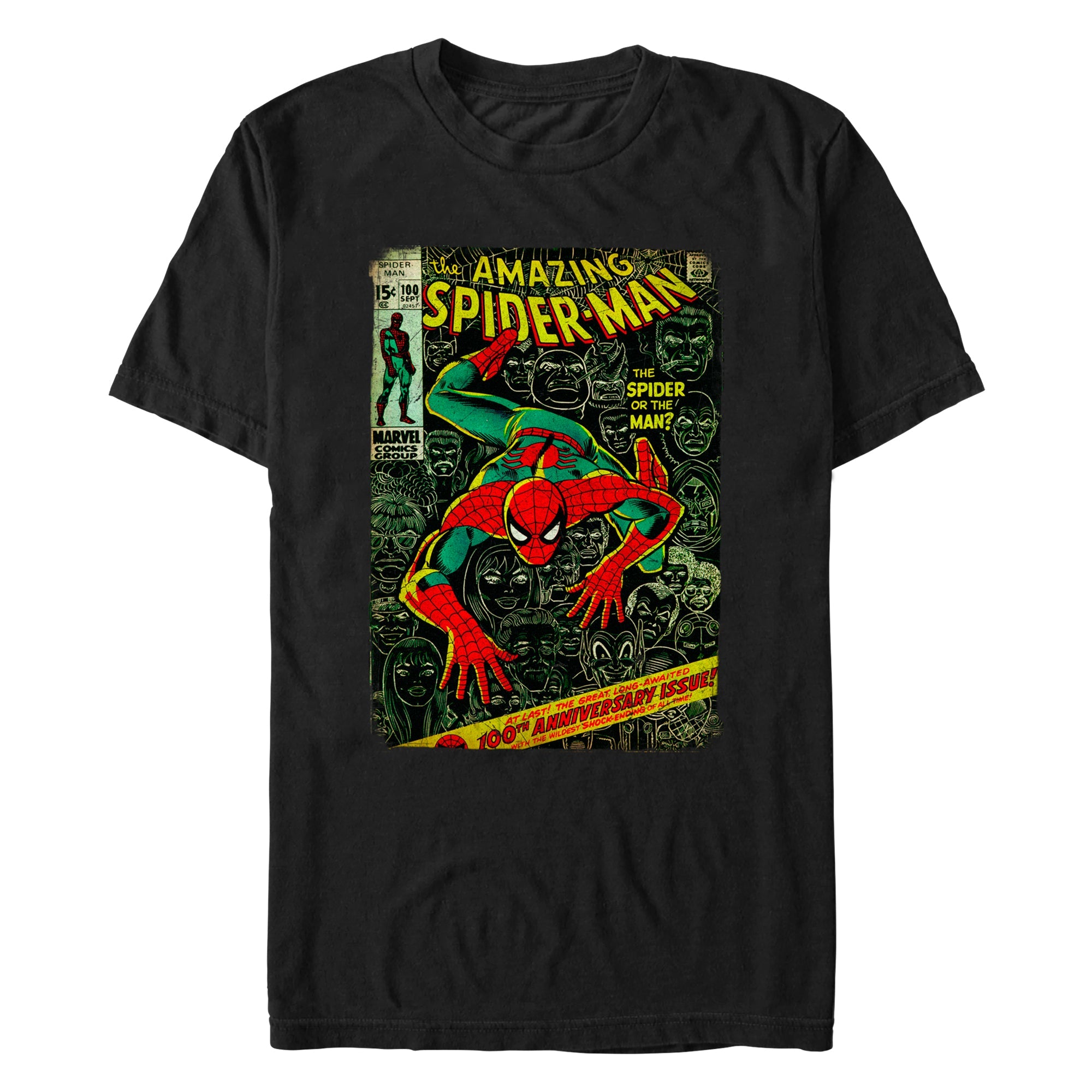 Marvel Spidey Front Cover Mens T Shirt