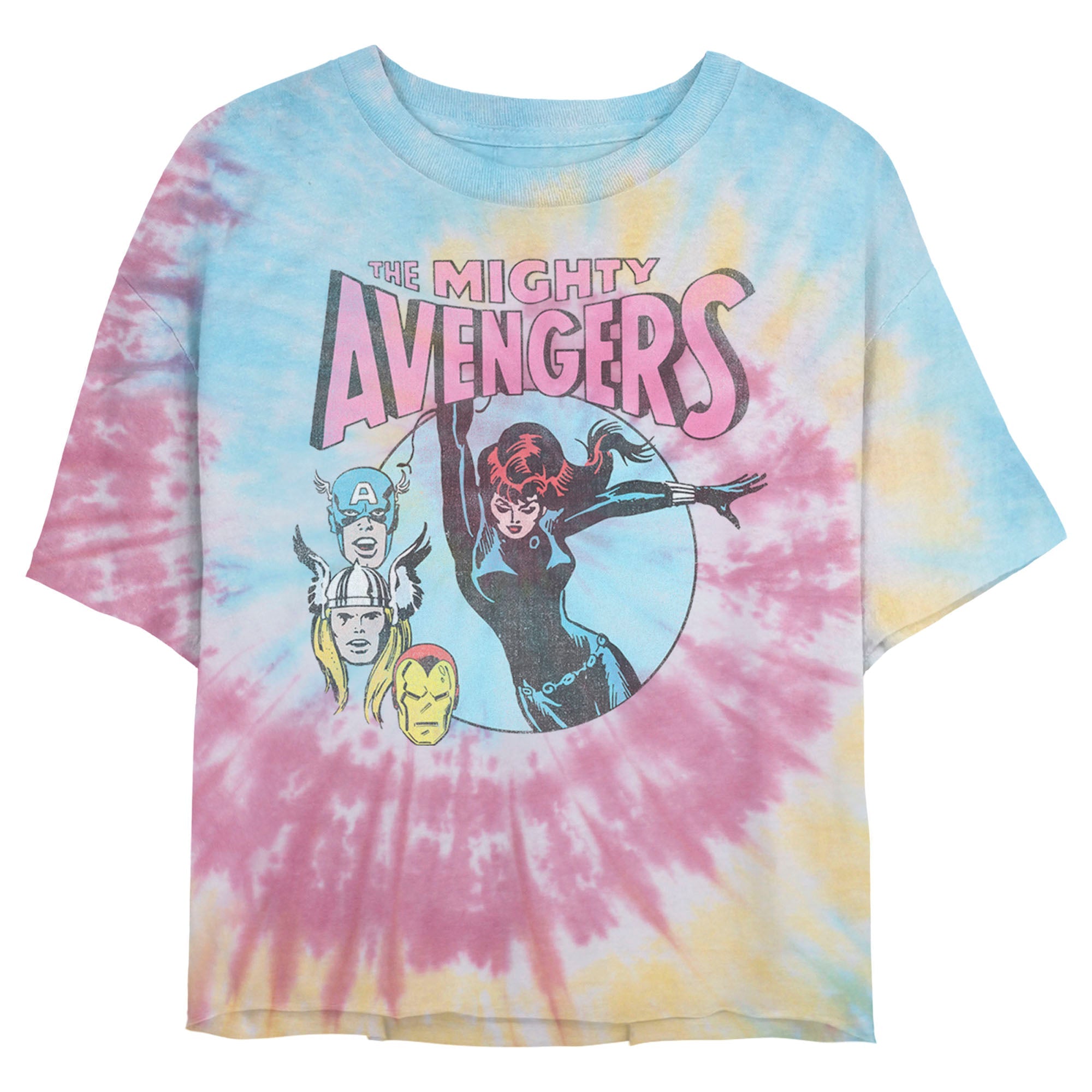 Marvel Retro Avengers Junior's Tie-Dye Swirl T Shirt