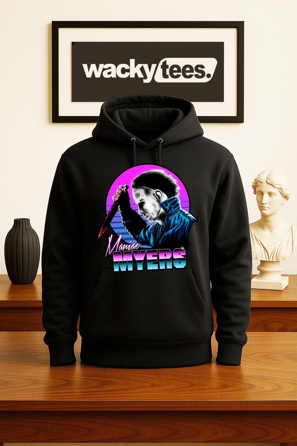 Maniac Myers 80s style Michael Myers Horror Terror Halloween Graphic Tee Shirt