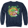 Paw Patrol St. Patrick'S Day Team Mens Crewneck Sweatshirt Navy Officially Licensed