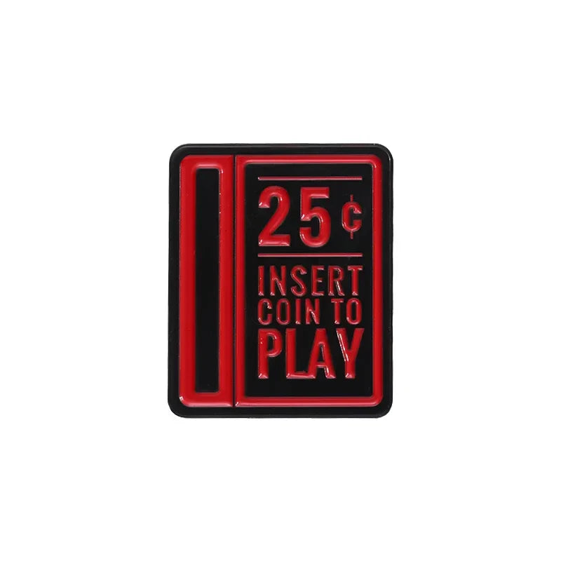 Vintage Arcade Game Enamel Pin Retro Brooch Lapel Badge
