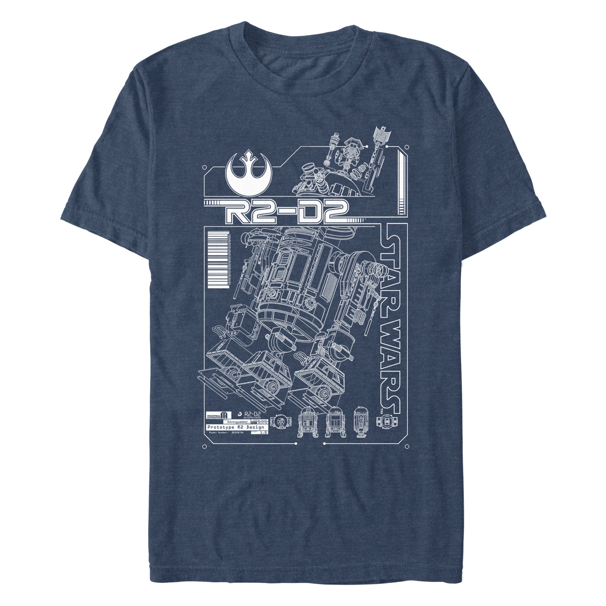 Star Wars R2 Schematic Mens T Shirt