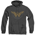 Wonder Woman Movie Distressed Logo Mens Heather Hoodie Black Officially Licensed