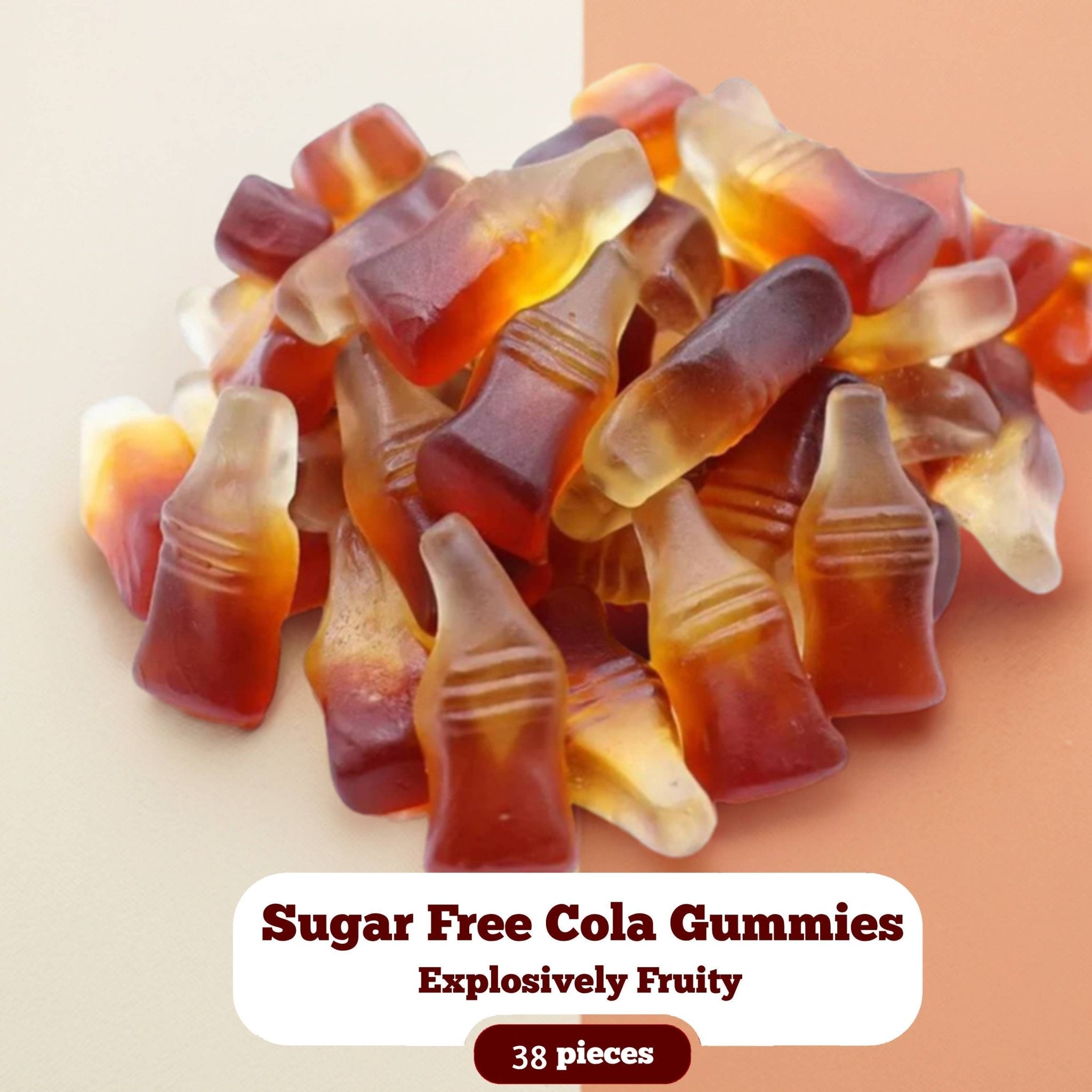 Andy Anand Sugar Free Cola Gummies - Chewy, Fruity, Gluten Free Candy Made in Europe, Snacking, Perfect for Parties | Perfect for Chocolate Lovers, Movie Nights and Everyday Indulgence (38 Pcs 7 Oz)