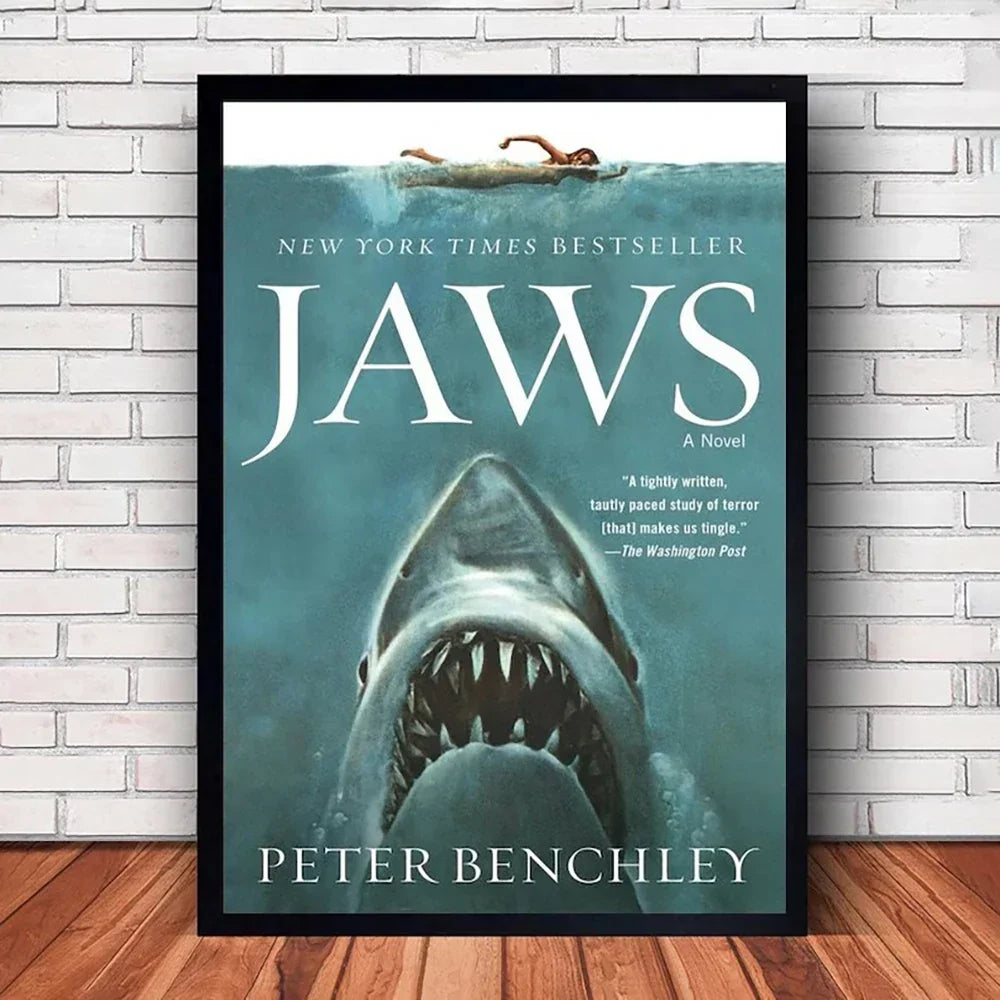 DecorBites™ Classic JAWS Movie Poster Canvas Wall Art