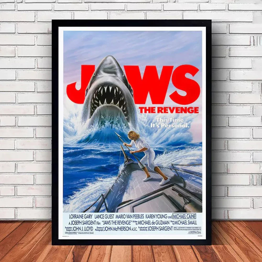 DecorBites™ Classic JAWS Movie Poster Canvas Wall Art