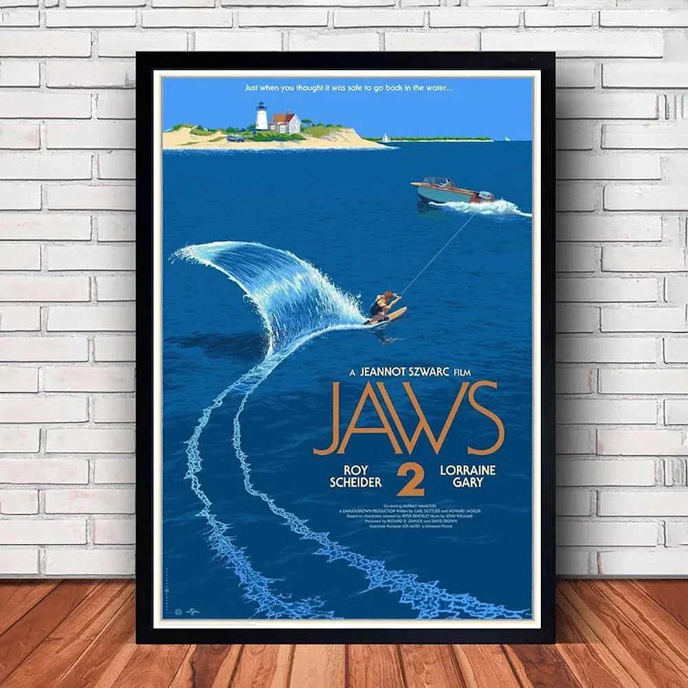 DecorBites™ Classic JAWS Movie Poster Canvas Wall Art
