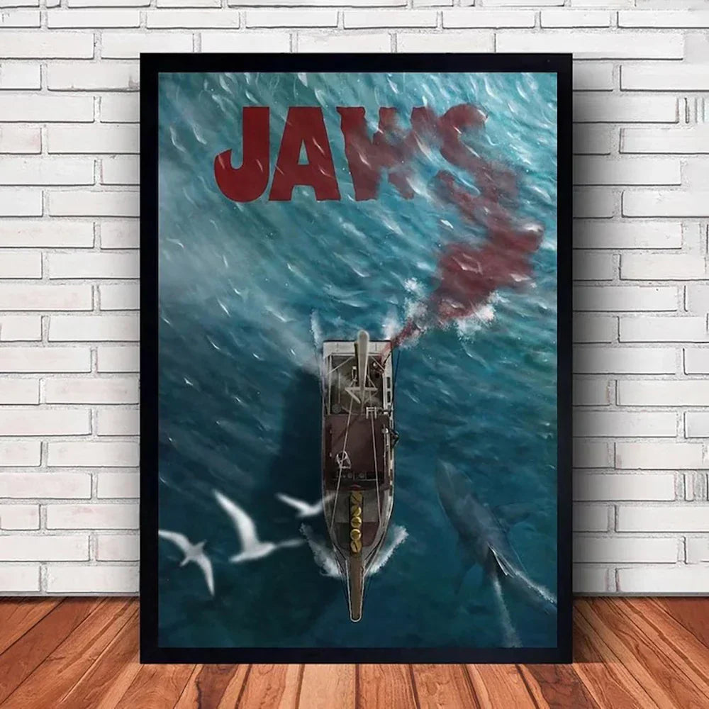 DecorBites™ Classic JAWS Movie Poster Canvas Wall Art