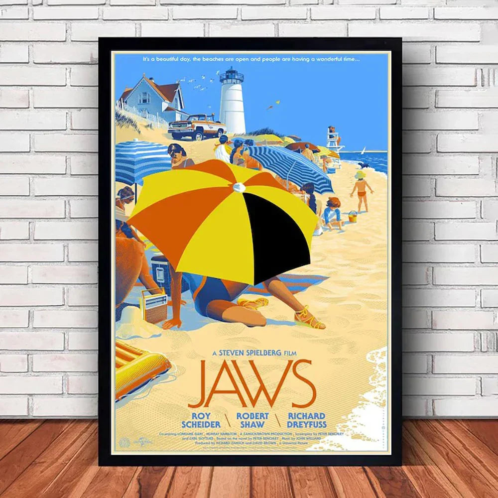 DecorBites™ Classic JAWS Movie Poster Canvas Wall Art