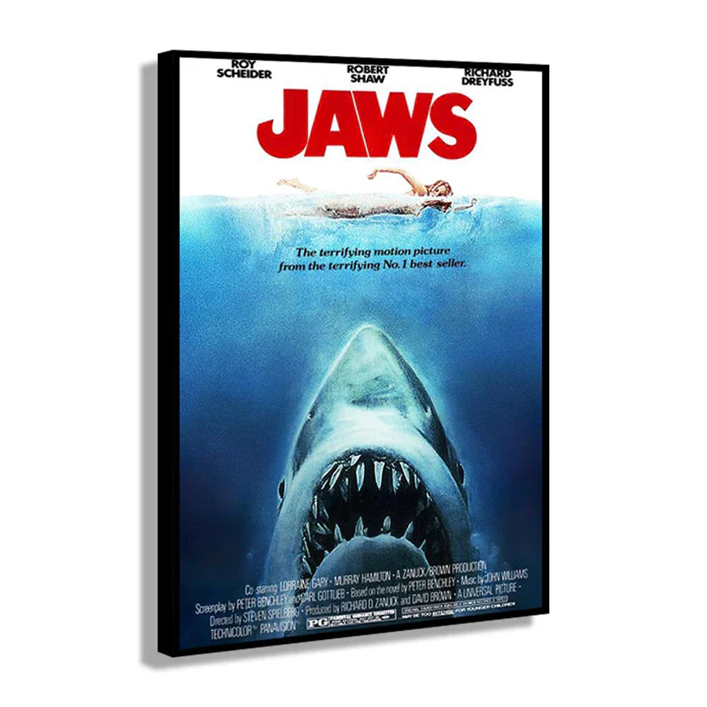 DecorBites™ Classic JAWS Movie Poster Canvas Wall Art