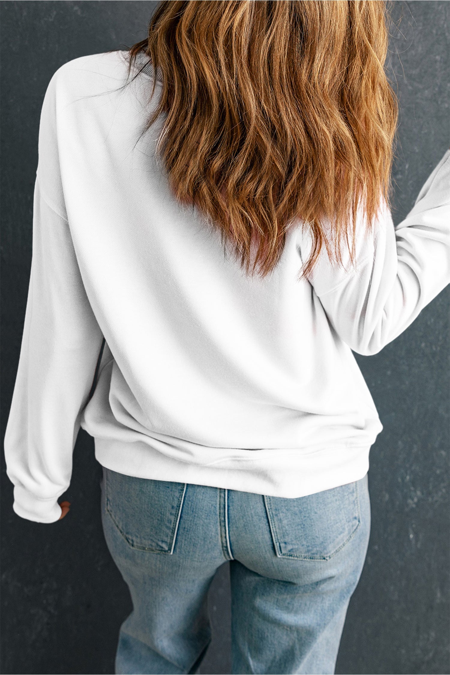 White St Patricks Day Clover Clipart Graphic Sweatshirt