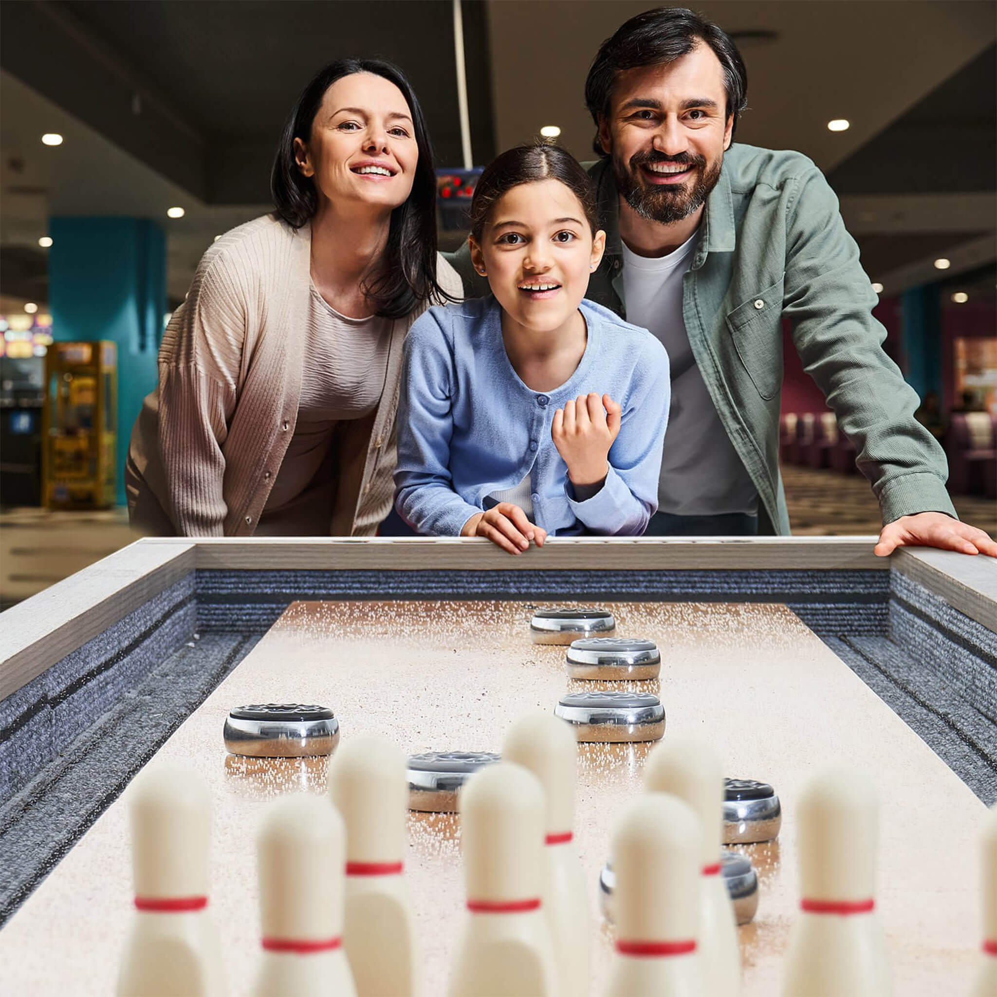 Premium 2-In-1 Shuffleboard Game Table Set With Bowling Combo (SAK81698)